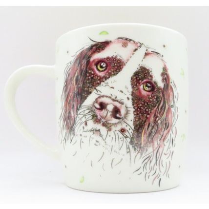 Brown & White Spaniel Dog Mug Fine China 9.5 CM Gift Drink Beverage Ceramic