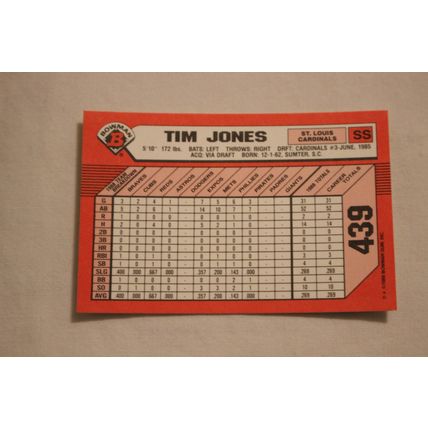 Tim Jones 1989 Bowman TIFFANY NO. 439