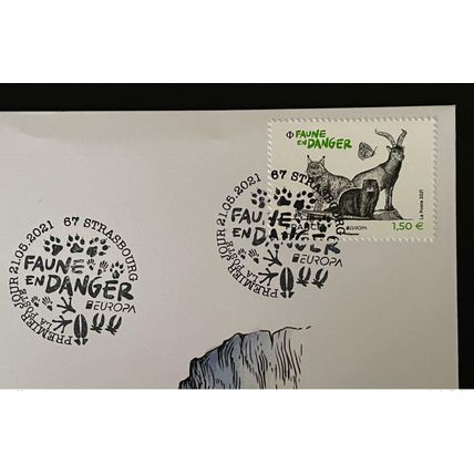 Euro Souvenir banknote Cover France 2021 Europa CEPT Faune en Danger Strasbourg