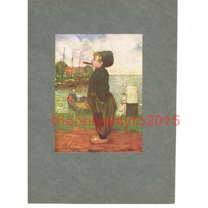 Boy Smoking, Volendam, Holland, Book Illustration (Print). 1910