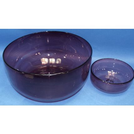 Vintage Amethyst Glass Large Mixing Bowl Handblown Scandinavia? Georgian? Salsa