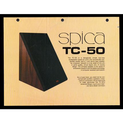 BROCHURE: 1986 Spica TC-50 Speakers