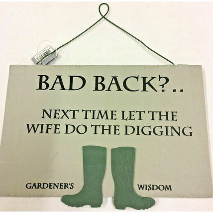 Shabby & Chic Home & Garden Sign - Bad Back? sign with wellington boots