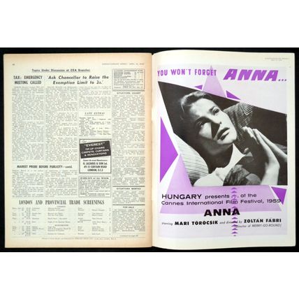 KINE WEEKLY 1959 Brigitte Bardot, United Artists UK MAGAZINE