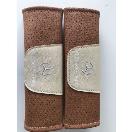 Pad Fit For Mercedes Ben z 2Pcs Brown High Quality Car Seat Belt Shoulder Cover