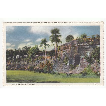 Old Spanish Wall Manila Philippines Postcard 441
