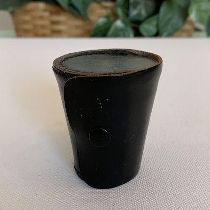 4 VINTAGE Metal German Nesting Shot Glasses Cups Set Black Leather Travel Case