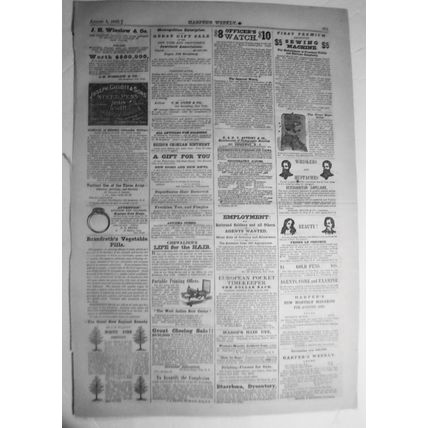 Our New York Board Of Health, original cartoon in Harper's Weekly August 5, 1865