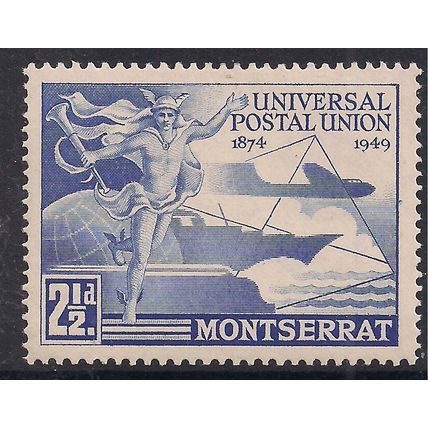 Montserrat 1949 KGV1 2 1/2d blue UPU Postal Union MM SG 117 ( K1014 )