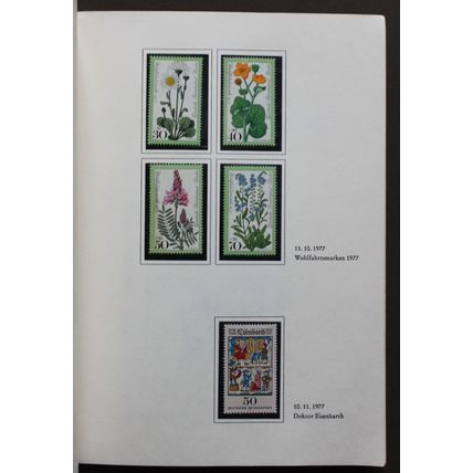 DEUTSCHE BUNDESPOST ALBUM 1977 YEAR POSTAGE STAMPS Complete Unmounted Mint