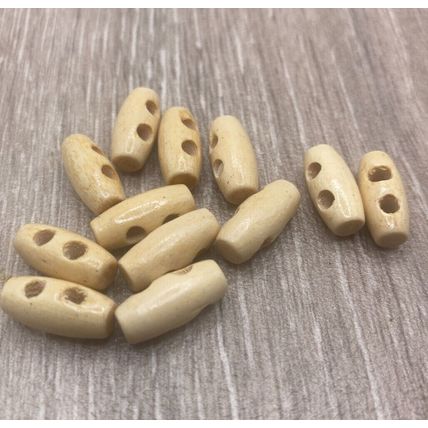 16mmx7mm Tiny Natural Wood Toggle Buttons for Dolls Clothes Baby Duffle Cardigan