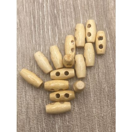 16mmx7mm Tiny Natural Wood Toggle Buttons for Dolls Clothes Baby Duffle Cardigan