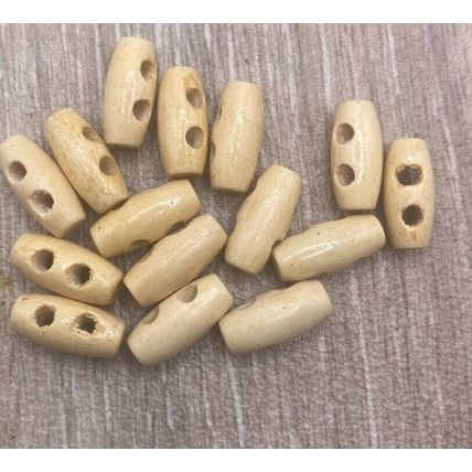 16mmx7mm Tiny Natural Wood Toggle Buttons for Dolls Clothes Baby Duffle Cardigan