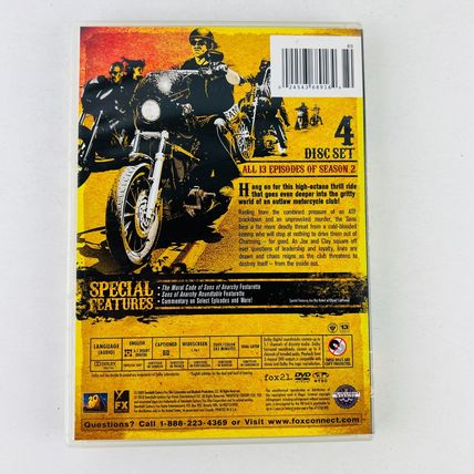 Sons of Anarchy Motorcycle Club MC Season 2 DVD Box Set