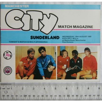 1980 programme Manchester City v. Sunderland