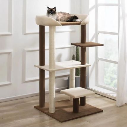 Modern Cat Tree Tower with Extra Large Platform Perch Bed for Maine Coon and Big
