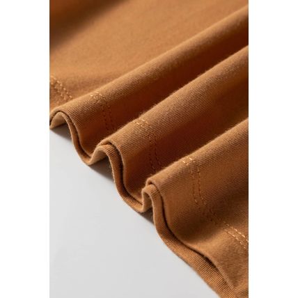 Chestnut Solid Color Long Sleeve Fitted Top