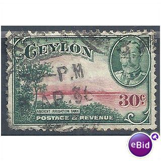 Ceylon 1935.SG376 30c Carmine & Green Fine Used.