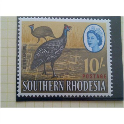 Southern Rhodesia QEII 1964 10s Helmet Guineafowl Unmounted Mint NHM SG104 stamp