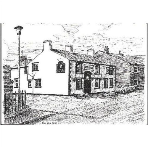 Mawdesley, Chorley, Lancashire - Red Lion pub - art postcard