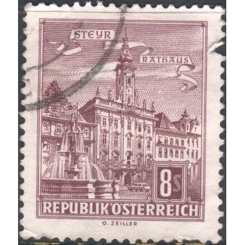 Austria 1957 - SG1321 - 8s purple - Steyr Town Hall - used