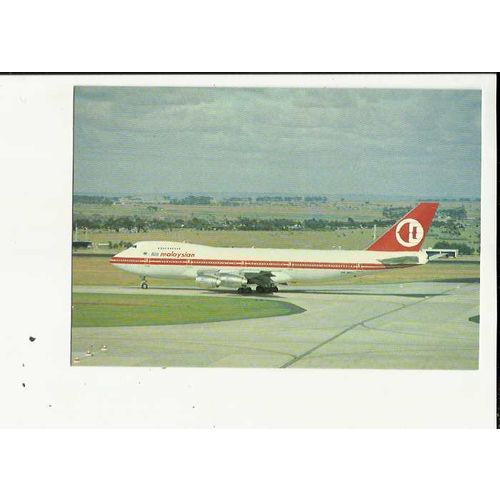 Aviation MALAYSIAN BOEING 747-236B Postcard by Fourcolour (FCV 337)