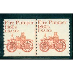 1908 20c Fire Pumper Fine MNH Dry Gum CNP Left 5 W0239