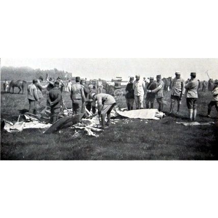 DEATH AND FUNERAL OF THE HEROIC AVIATOR PEGOUD 1915 WORLD WAR I PRINT