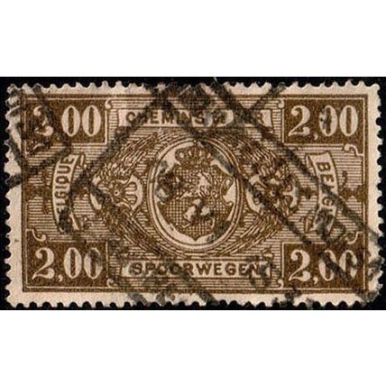Belgium 1923 Railway Parcelpost 2,00Fr Used Stamp Spoorwegen