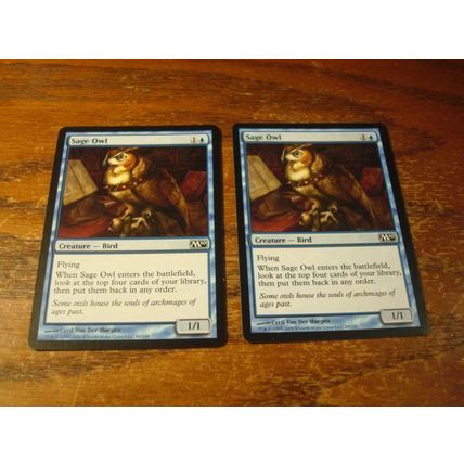 Magic The Gathering, MTG, 2-Cards, 1993-2009, SAGE OWL, nm