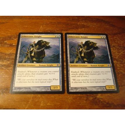 Magic The Gathering, MTG, 2-Cards, 1993-2009, ETHERCASTE KNIGHT, nm