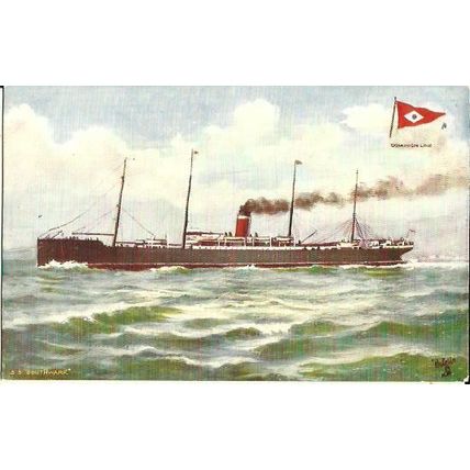 Dominion Line SS SOUTHWARK Tuck Oilette Postcard (9155)