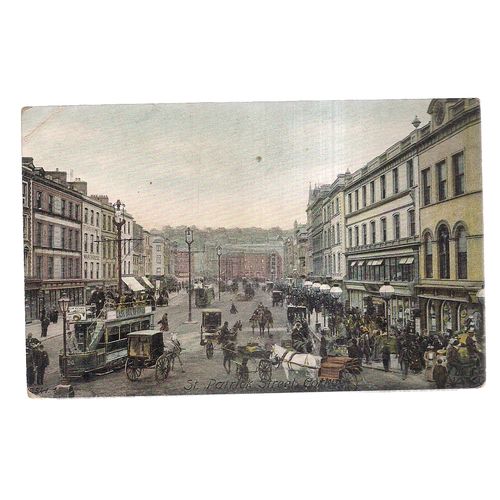 ST. PATRICK'S STREET, CORK unused vintage postcard early 20th c. =