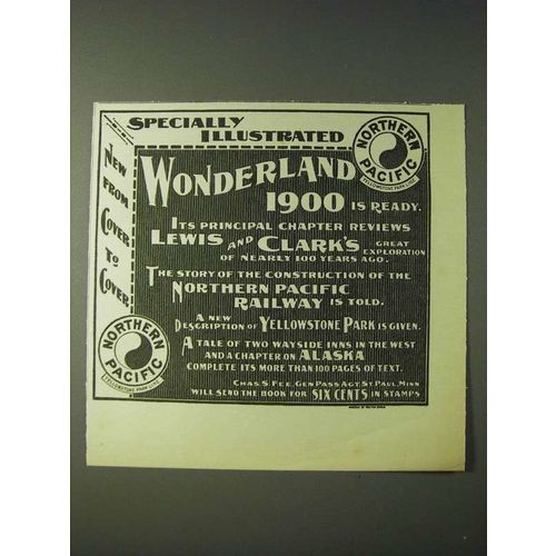 1900 Northern Pacific Railway Ad - Specially Illustrated Wonderland 1900