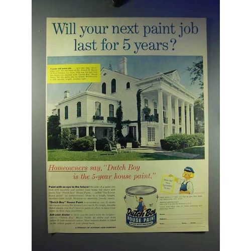 1958 Dutch Boy Paint Ad - Next Job Last for 5 Years?