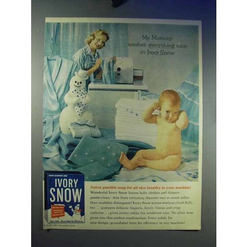 1958 Ivory Snow Detergent Ad - Mommy Washes Nice