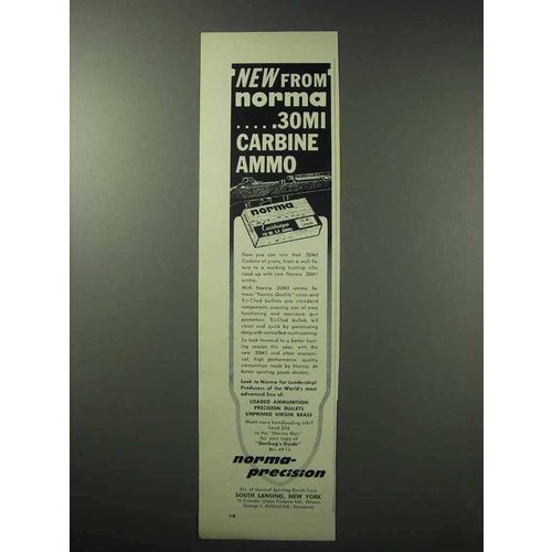 1962 Norma-Precision .30MI Carbine Ammo Ad