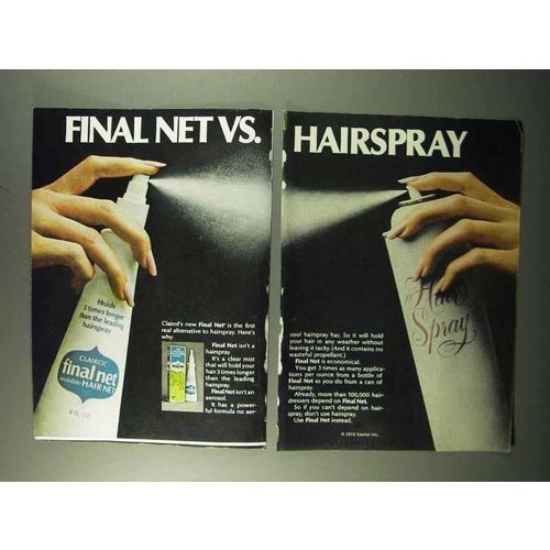 1972 Clairol Final Net Hair Spray Ad - Vs. Hairspray