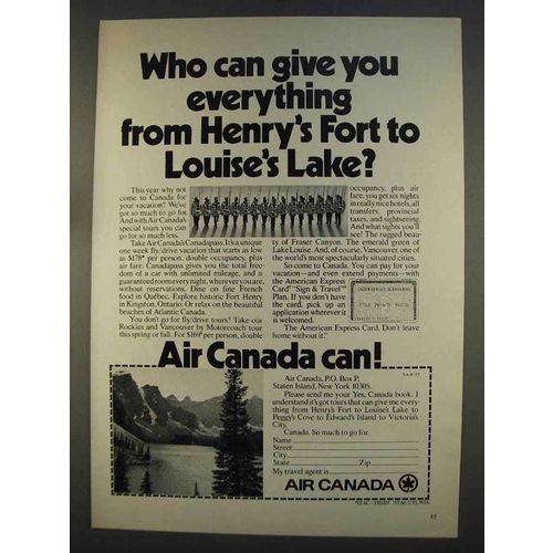 1977 Air Canada Ad - Henry's Fort to Louise's Lake