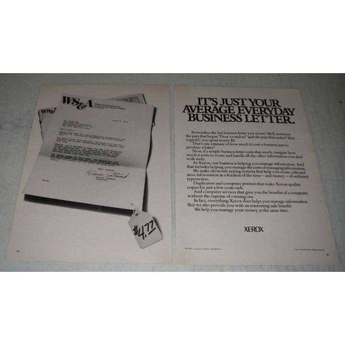 1979 Xerox Copiers Ad - Everyday Business Letter