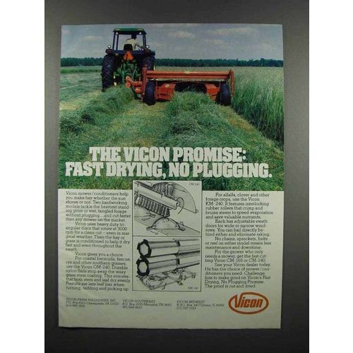 1983 Vicon OM-240 and KM-240 Mower/Conditioners Ad