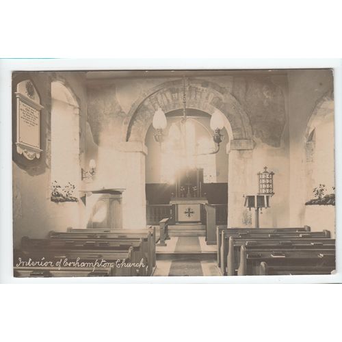 Interior of Corhampton Church RP Postcard Hampshire