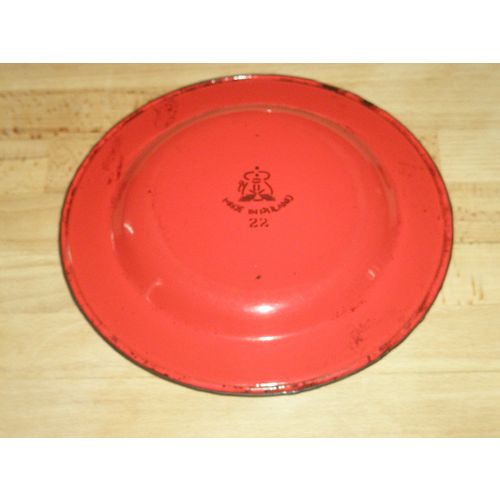 Shabby Chic Red Enamel Polish Plate