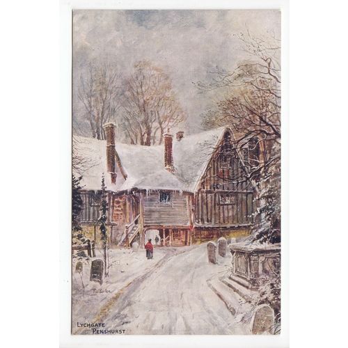 Lychgate Penshurst Kent F W Burton Art Postcard 855