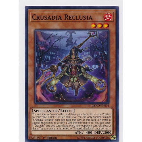 YuGiOh Cybernetic Horizon CYHO-EN006 Crusadia Reclusia 1st Edition
