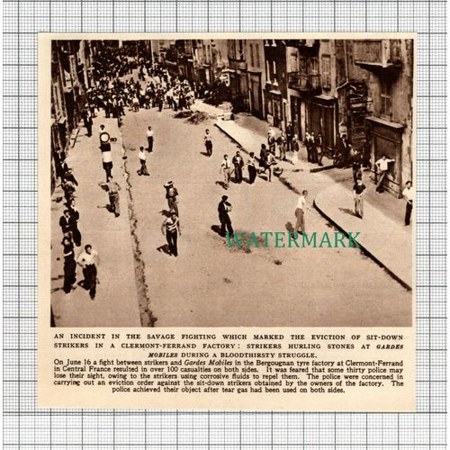 C2753) Bergougnan Tyre Factory Clermont-Ferrand France Strike Violence 1948 Clip