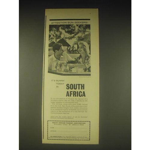 1962 South African Tourist Corporation Ad - Attention Sun-seekers!