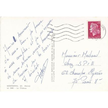 Chateau Montmirail France Postcard posted VGC