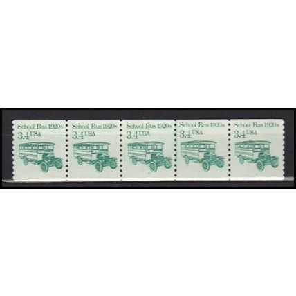 2123 3.4c School Bus Very Fine MNH Dry Gum PNC 2/5 X0061