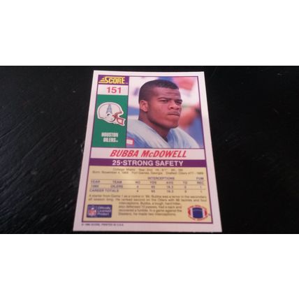 1990 Score Football Card # 151 Bubba McDowell Excellent-Mint (6) Houston Oilers